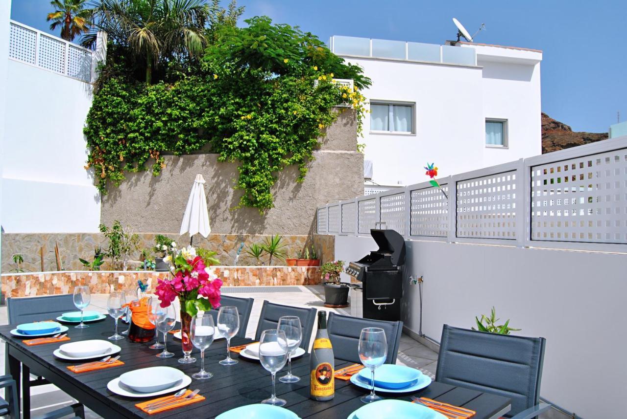 Big Villa Tauro With Private Heated Saltwater Pool & Jacuzzi & Bbq & Game Room & Arcade Games Mogán Kültér fotó