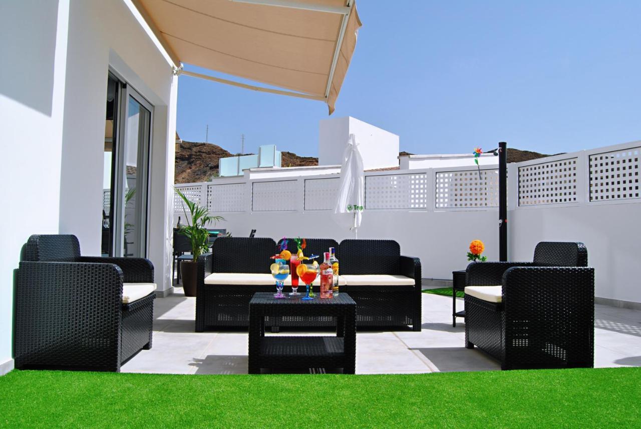 Big Villa Tauro With Private Heated Saltwater Pool & Jacuzzi & Bbq & Game Room & Arcade Games Mogán Kültér fotó