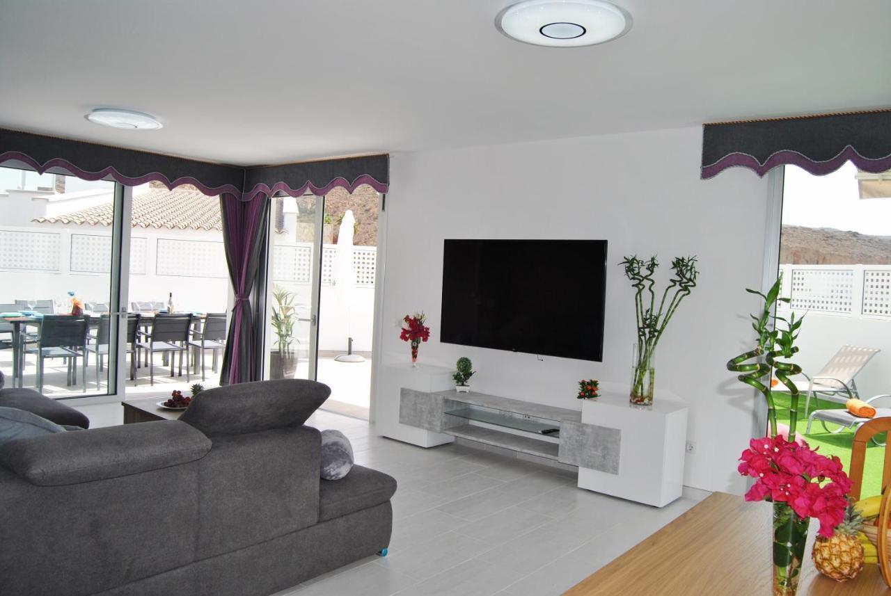 Big Villa Tauro With Private Heated Saltwater Pool & Jacuzzi & Bbq & Game Room & Arcade Games Mogán Kültér fotó