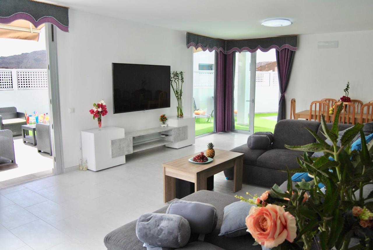 Big Villa Tauro With Private Heated Saltwater Pool & Jacuzzi & Bbq & Game Room & Arcade Games Mogán Kültér fotó
